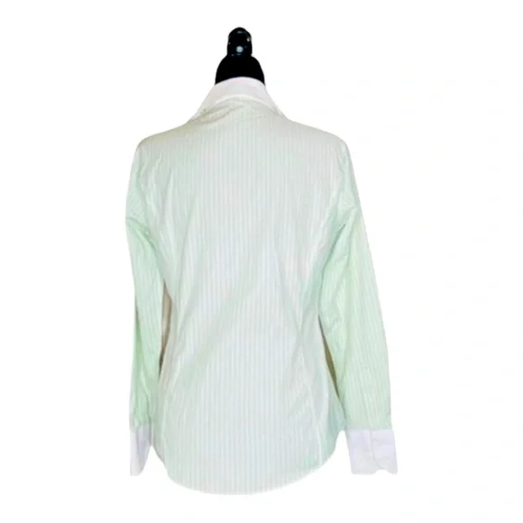 Brooks Brothers Button Down Pinstriped Professional Blouse With White Cuffs Sz 6 - Picture 4 of 7
